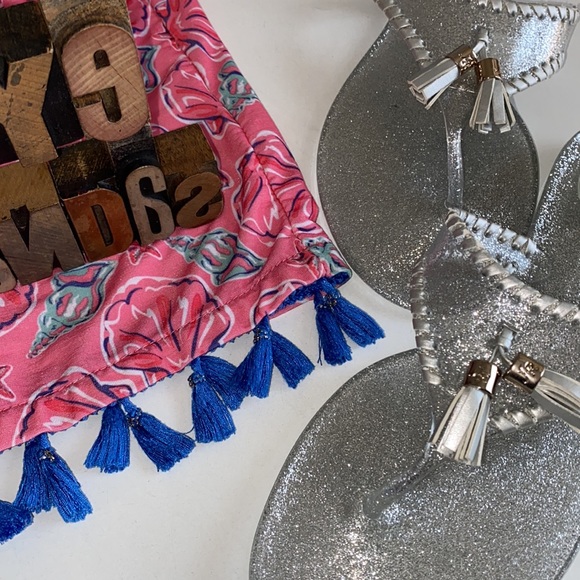 🎀SIMPLY SOUTHERN COLLECTION ‘Wilmington’ Pink Tassel Shorts - Picture 4 of 8